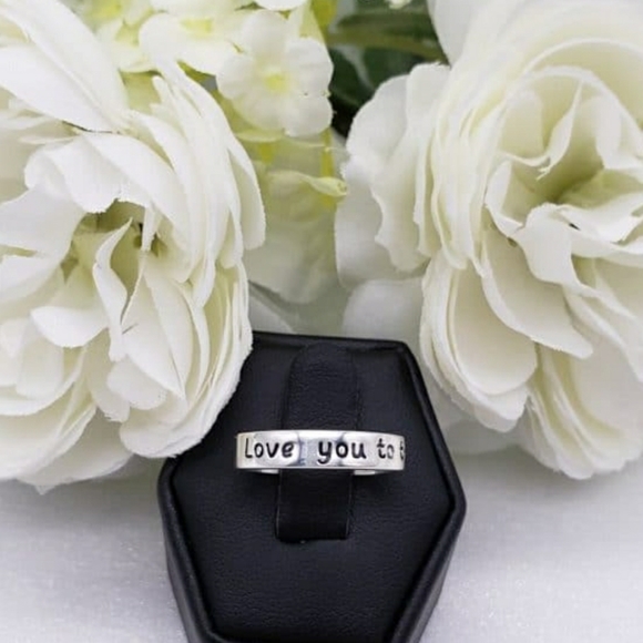 ♥️ LOVE YOU TOO THE MOON STERLING SILVER RING - Picture 5 of 5
